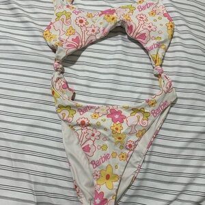 Barbie Pink and Yellow One Piece Swimsuit